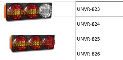 COMBINATION TAIL LAMP -SOL (SIDE MARKER 4 LEDLI ) 'E' ONAYLI  (SIS LAMBASI,CIFT POZISYON-STOP-SINYAL) - RUBOLITE TIP CERKEZ